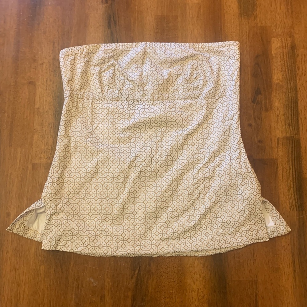 J. Crew Bustier Top 10 Cream Tan Lined Boning to Keep Shape Side Zip Sleeveless